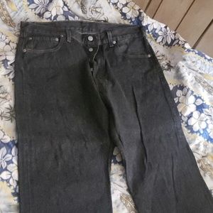 Mens Gray/Black Buttonfly 501 jeans sz 36/30